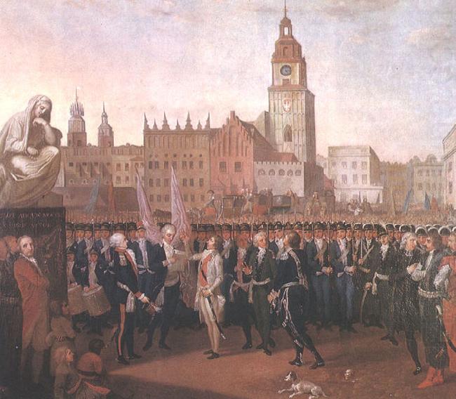 Franciszek Smuglewicz Kosciuszko taking the oath at the Cracow Market Square. china oil painting image